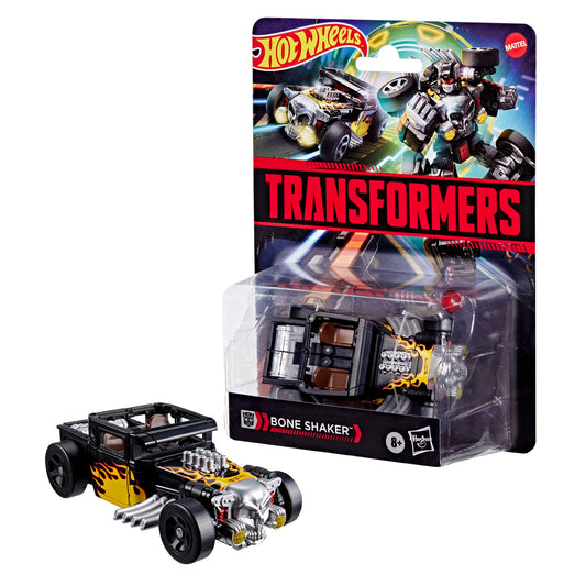 Transformers Hot Wheels Bone Shaker robot mode ready for poseable display and play.