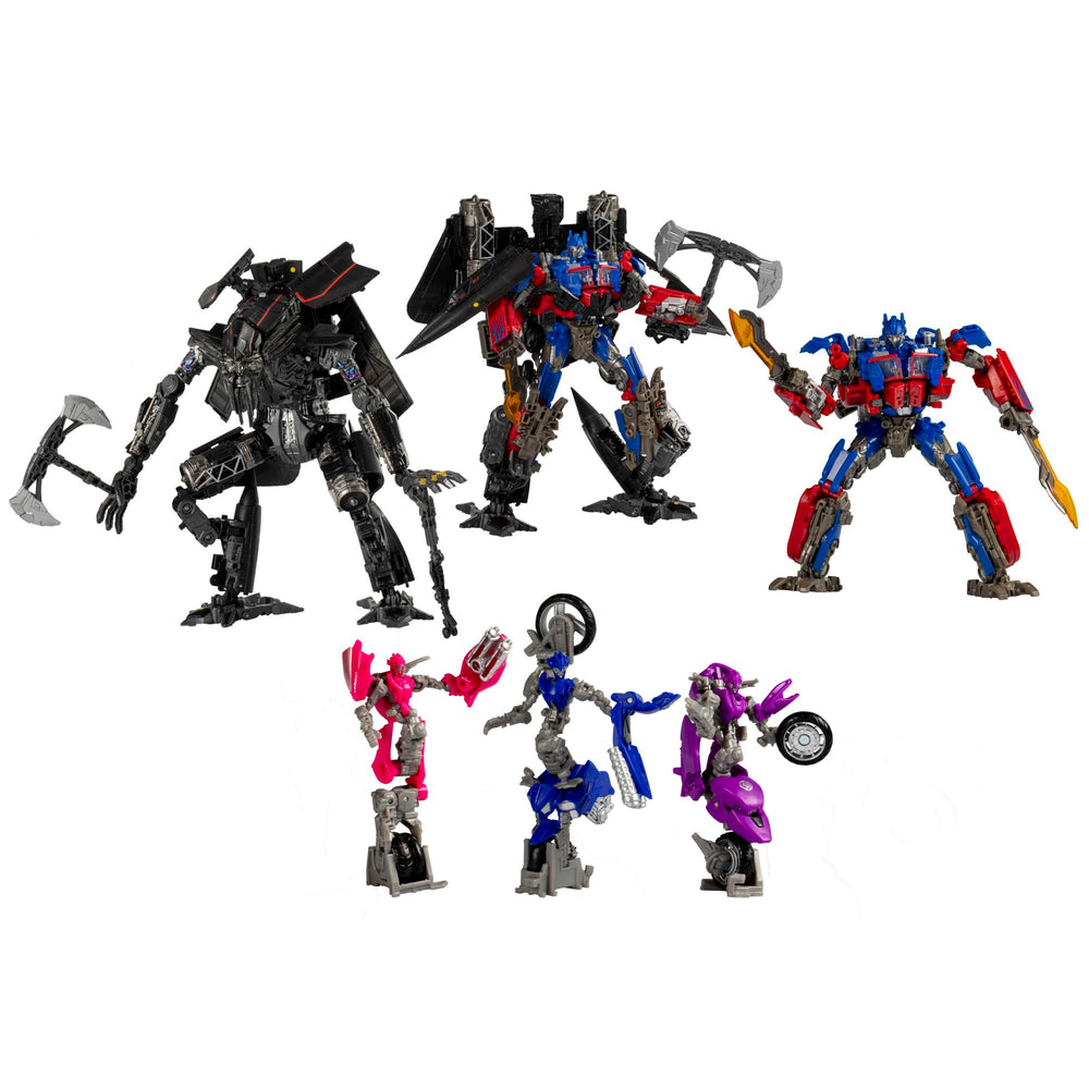 Transformers Jetfire Studio Series figure in vehicle mode for dramatic display.