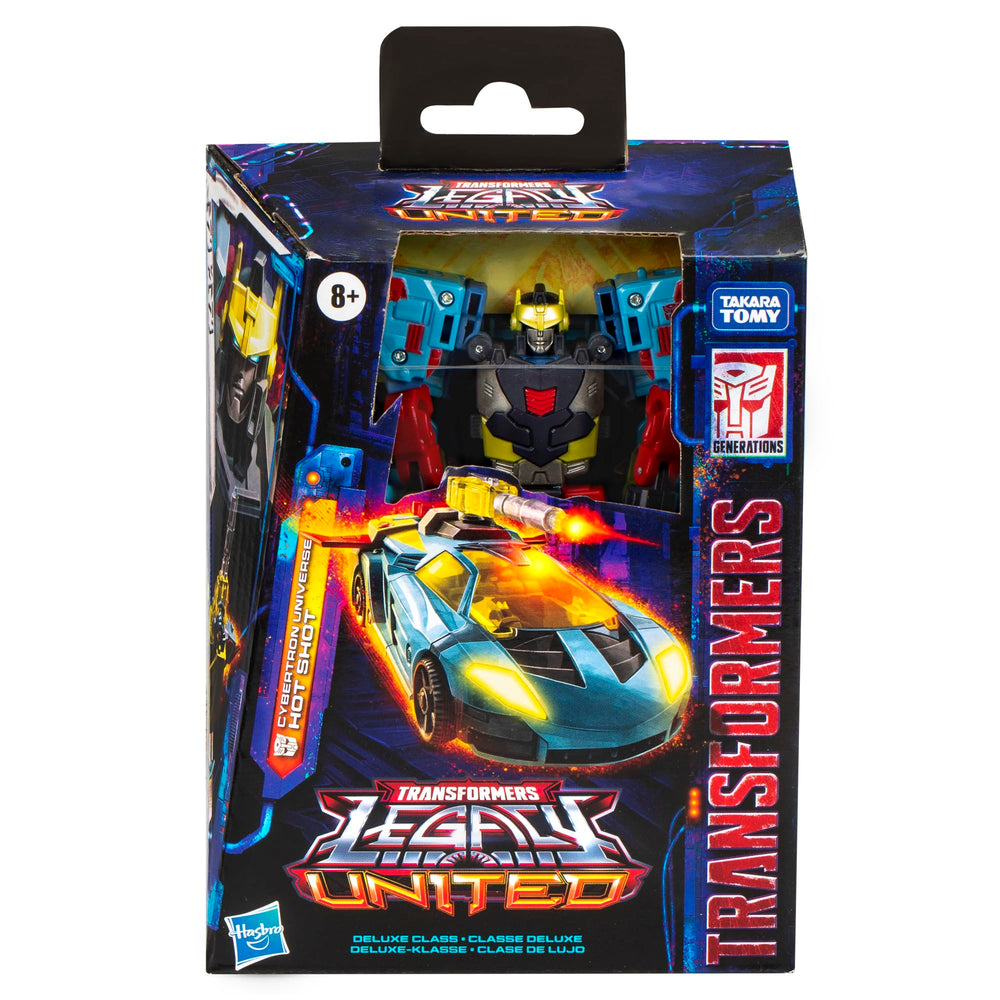 Transformers Legacy Hot Shot in sports car mode for imaginative play.