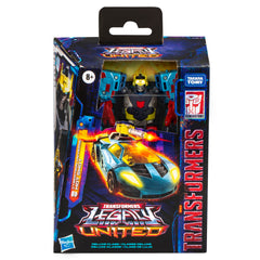 Transformers Legacy Hot Shot in sports car mode for imaginative play.