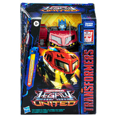 Transformers Legacy United Optimus Prime animated robot mode shows articulation for action poses.