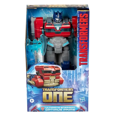 Transformers One Energon Optimus Prime truck mode with sturdy wheels for play.