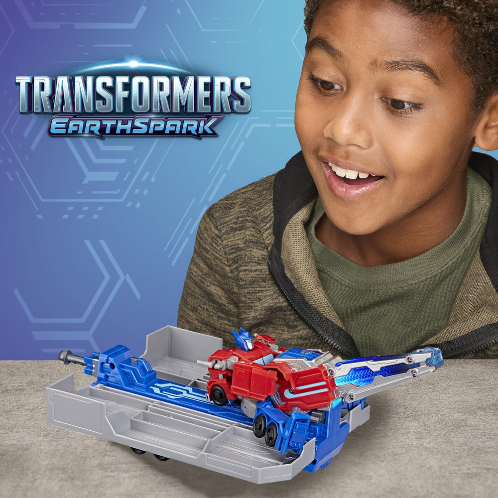 Transformers Optimus Prime lights and sounds enhance the playtime experience.