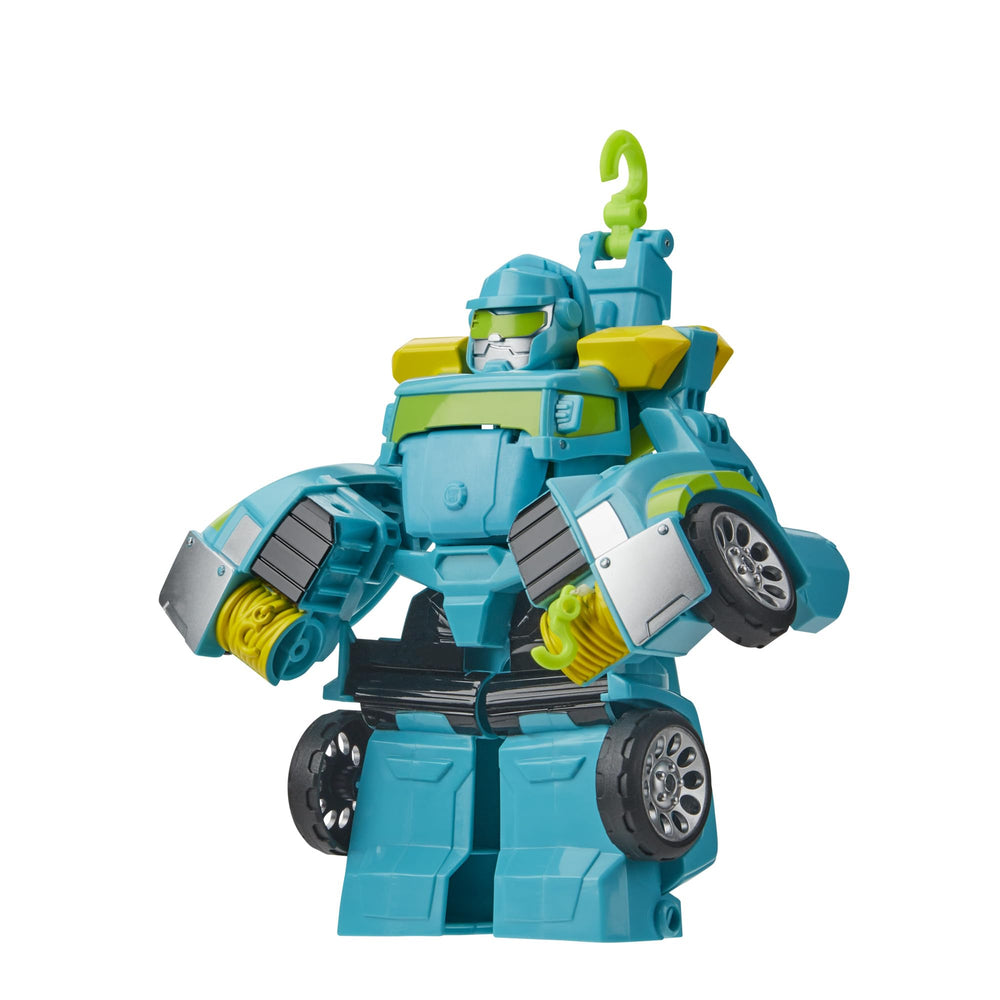 Transformers Playskool Hoist robot mode with bright colors for imaginative rescues.
