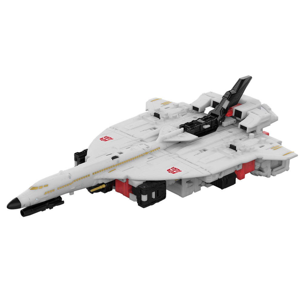 Jet thruster attachment enhances flight setup and display options.