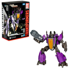 Transformers Skywarp blaster accessories fit both modes for authentic play.
