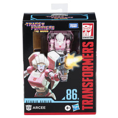 Arcee with blaster accessory adds movie-accurate combat-ready detail to scenes.