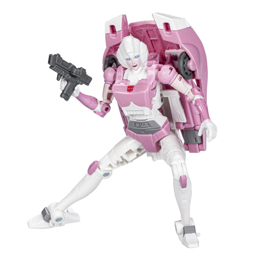 Transformers Arcee robot mode ready for dynamic display and posable play.