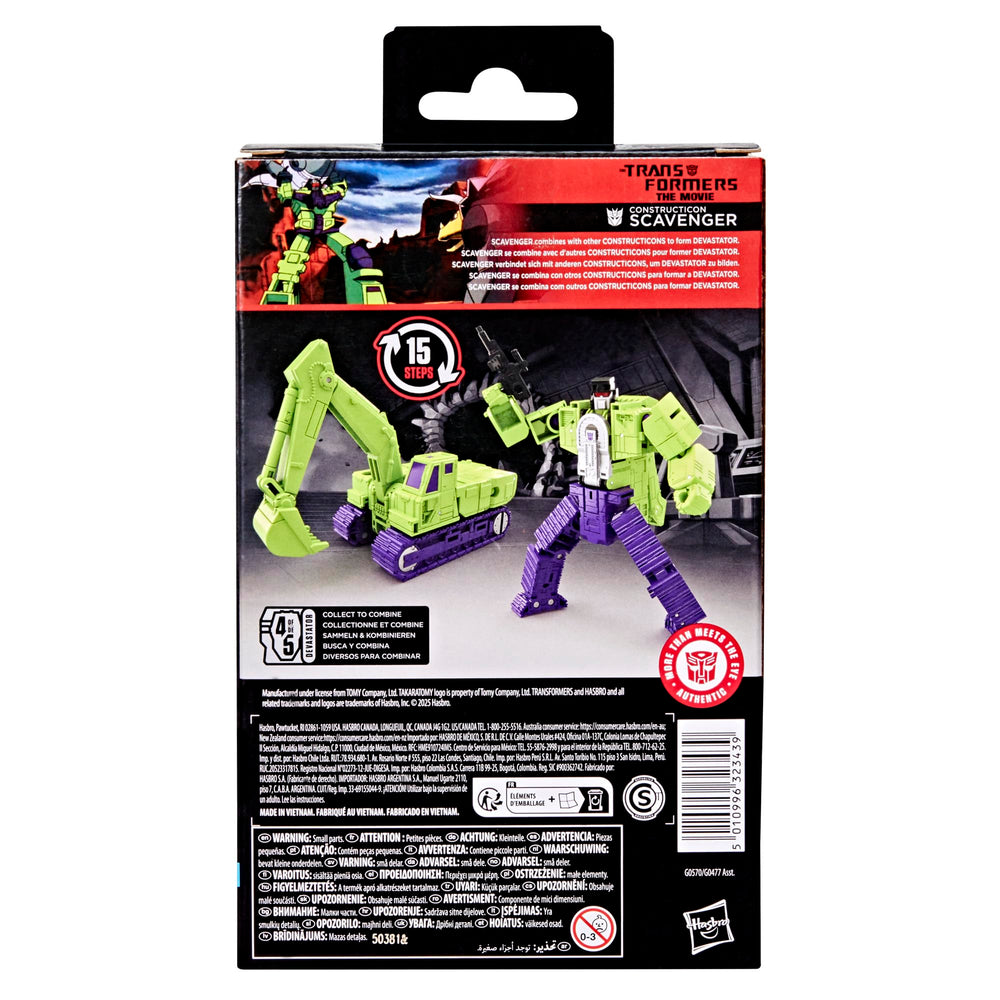 Transformers Studio Series Scavenger pairs with other Constructicons to form Devastator.