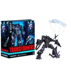 Shockwave set includes NEST paratrooper, Brains, Wheelie, and arm-blade accessories
