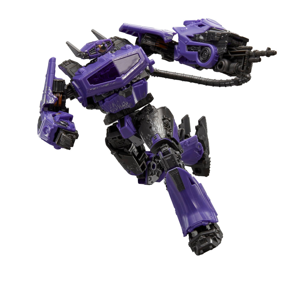 Transformers Studio Series Voyager 110 Shockwave 6.5-inch figure in scale for shelves.