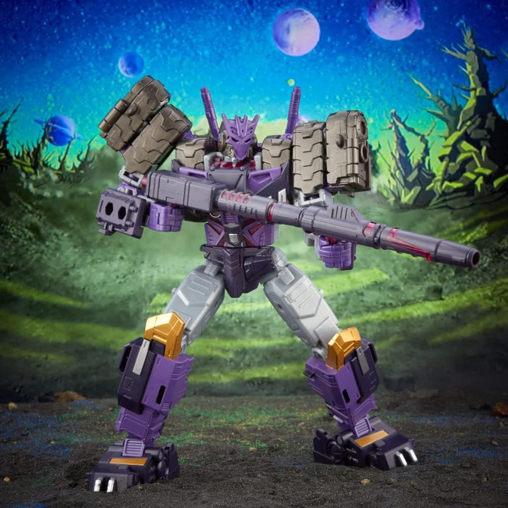 Transformers Tarn Evo-Fusion feature enables customizable battle poses.