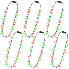 Traplace 6-piece Christmas light necklace set glowing for festive celebrations.