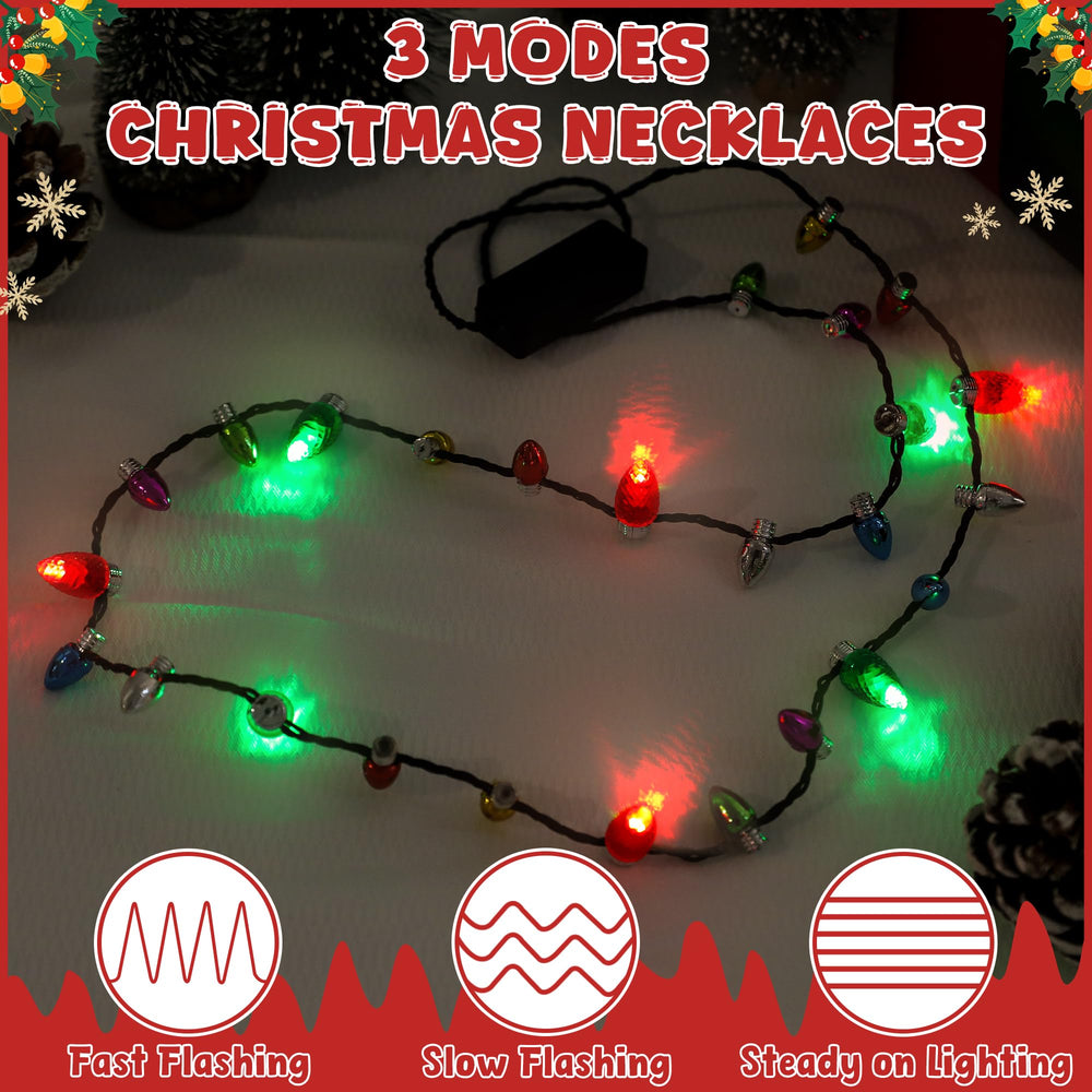 Traplace Christmas light necklace with 3 flash modes for dynamic decor.