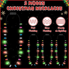 Traplace Christmas light necklace multicolor bulbs brightens holiday parties.