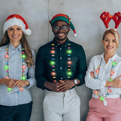 Traplace Christmas light necklace with soft durable cord for comfortable wear.