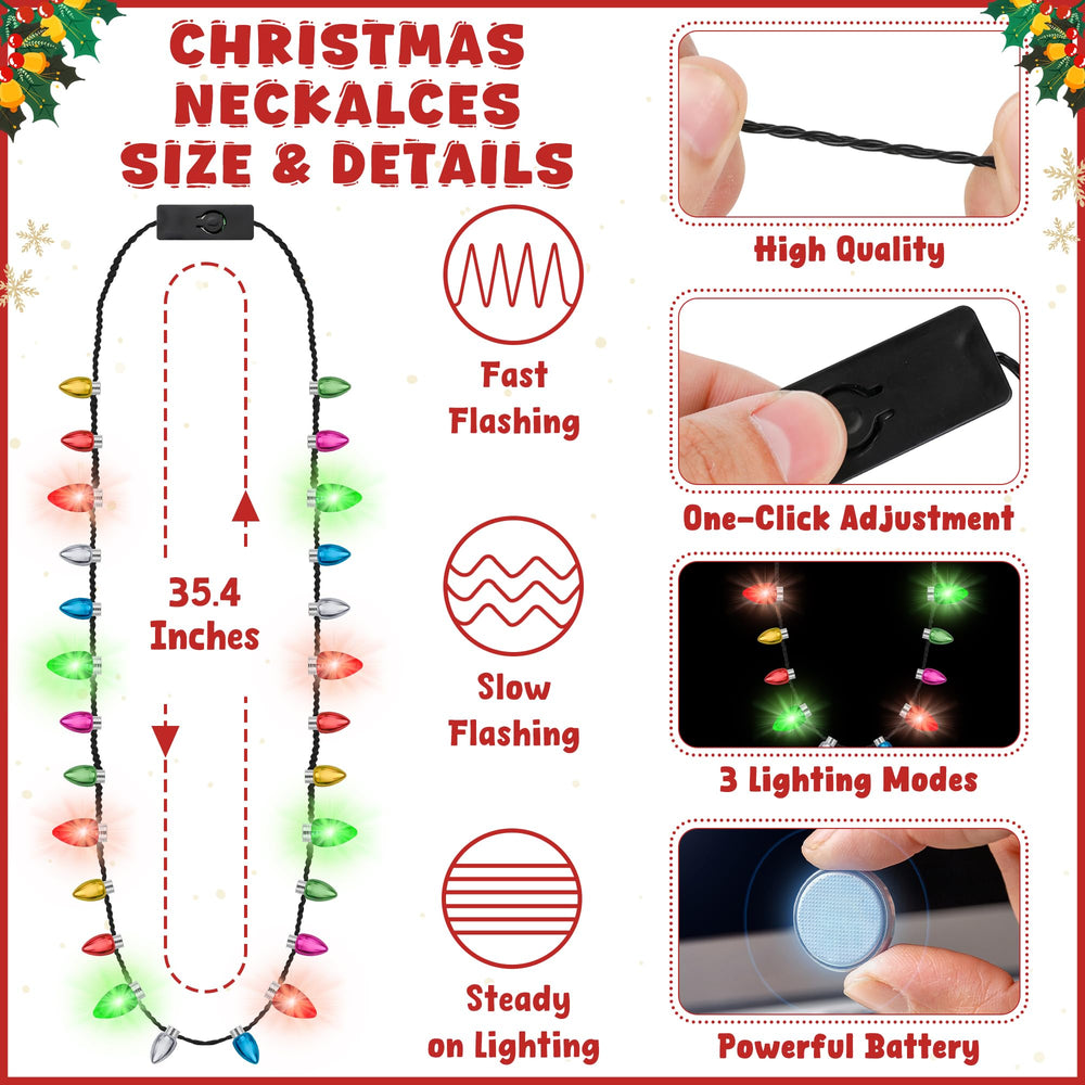 Traplace Christmas lights necklace with 3 glow modes for vibrant party looks.
