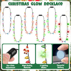 Traplace glow necklace showing three modes: slow, fast, and steady glow for events.