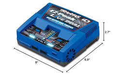 Traxxas EZ Peak Live Dual balance ports close-up for safe LiPo charging with balance leads.