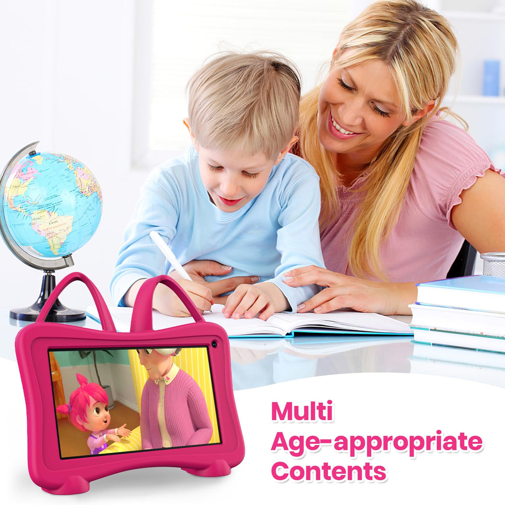 Trayoo Kids Tablet 7 Rose 7-inch display with vivid colors for immersive learning