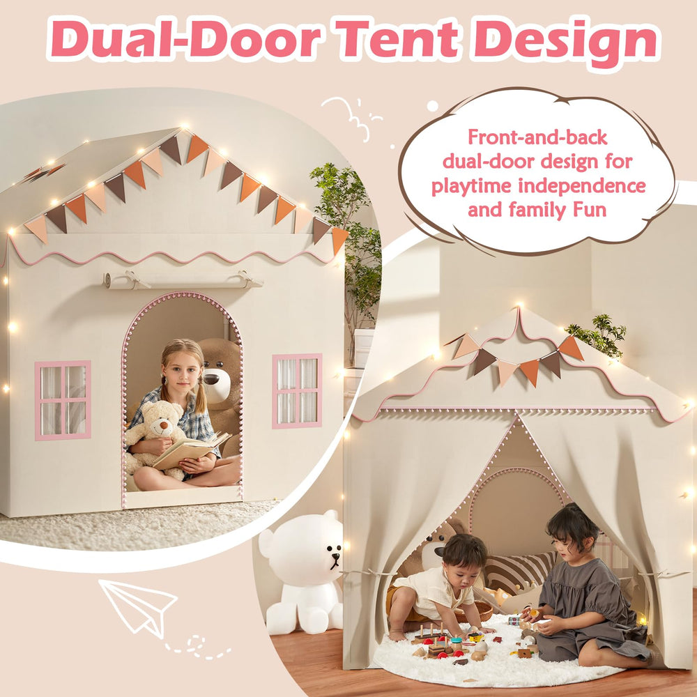 TreeStone play tent with four windows for bright indoor play sessions.