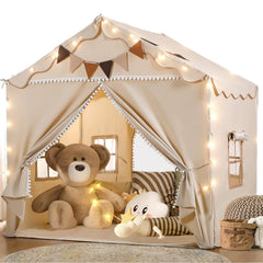 TreeStone Play Tent front view highlighting a roomy space for imaginative play
