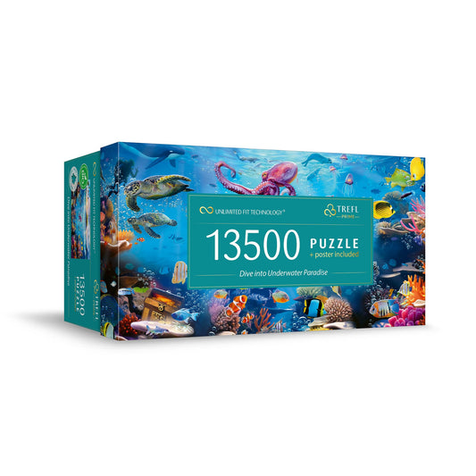 Trefl Dive into Underwater Paradise box cover featuring vibrant reef colors for immersive play