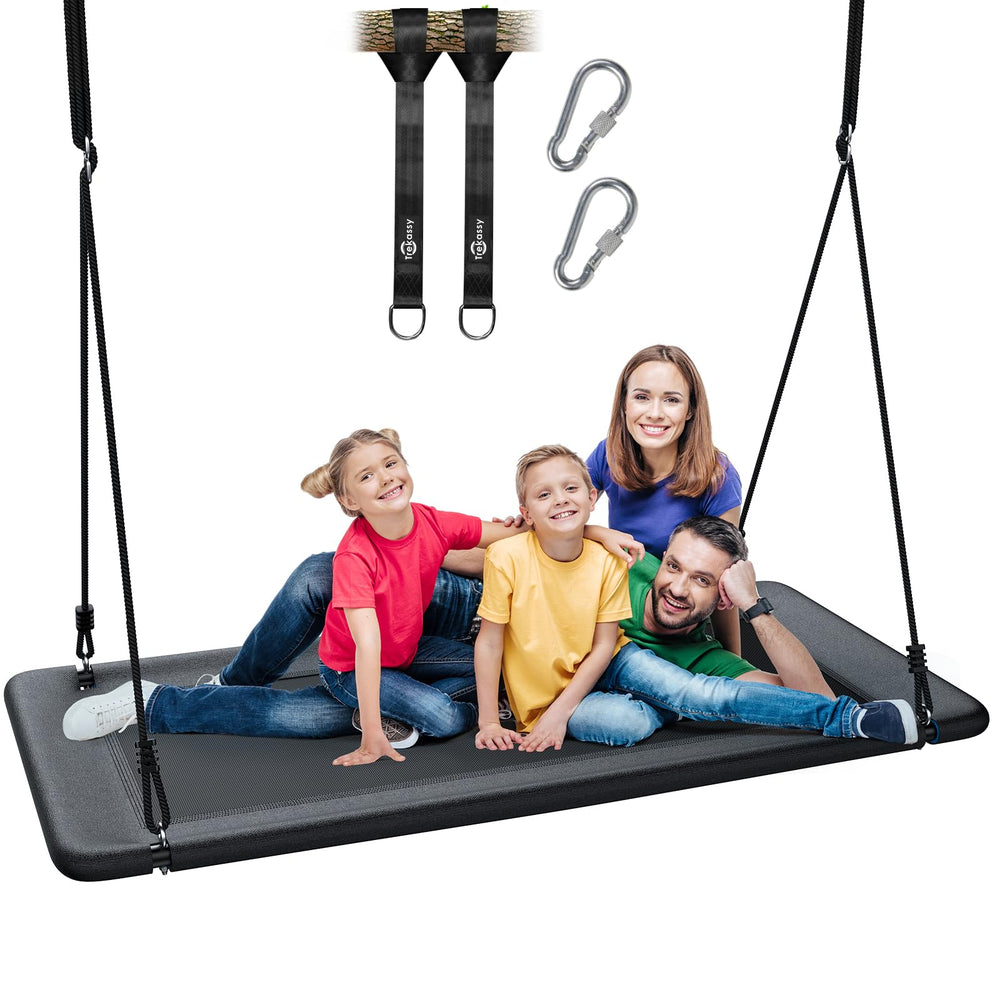 Trekassy 60-inch platform swing seat offers roomy space for outdoor use and family play.