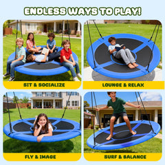 Trekassy 900D Oxford waterproof fabric resists wear while kids and adults swing.