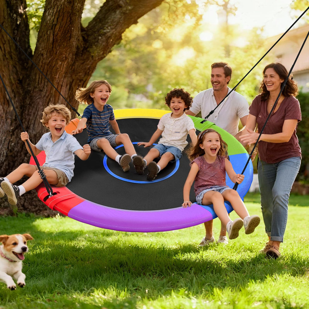 Trekassy durable circle swing seat resists wear and UV damage.