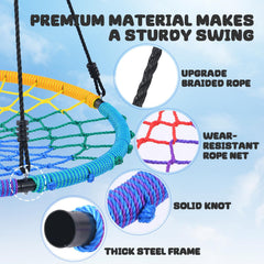 Trekassy durable net rope swing provides a smooth, safe seating surface.