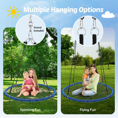 Trekassy net swing seat showing durable braided rope and secure fit