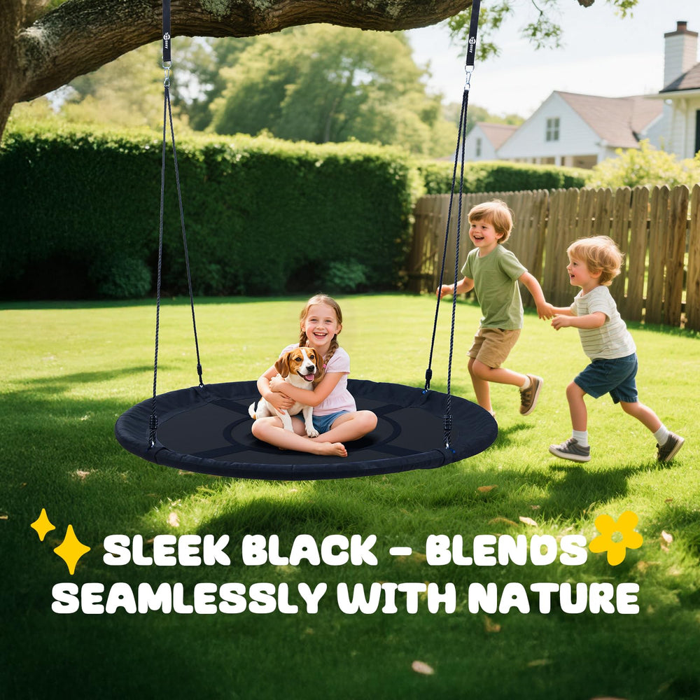 Trekassy saucer swing steel frame delivers durable support