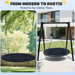 Trekassy saucer swing includes hanging straps for quick setup
