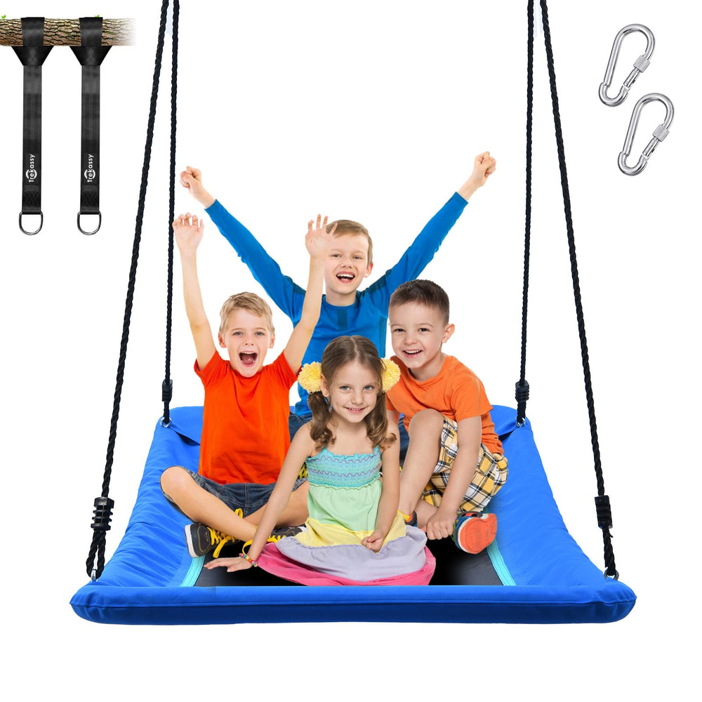 Trekassy Skycurve 60inch platform swing with sturdy frame, supporting family fun outdoors
