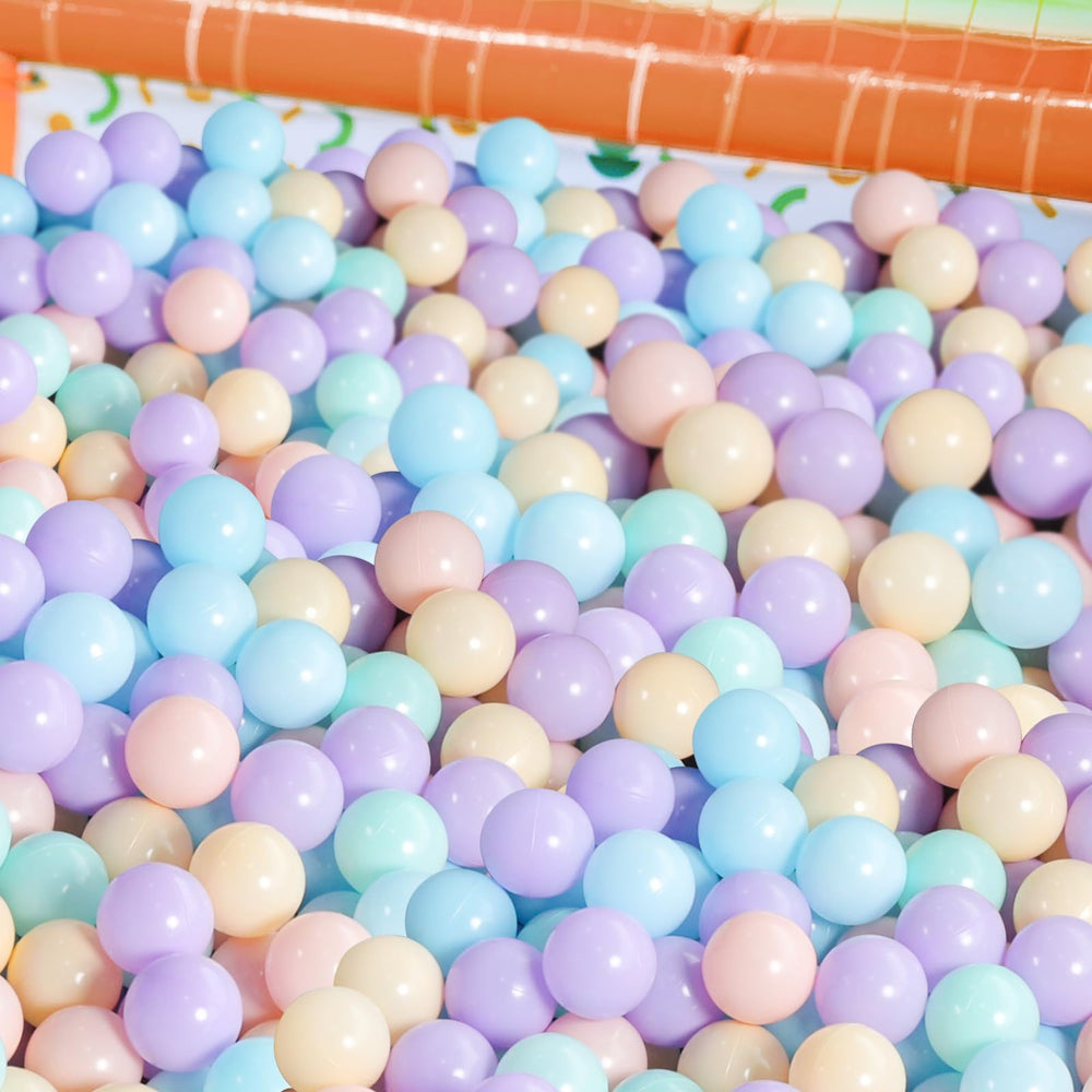 TRENDBOX macaron colors balls arranged in a playpen for durable, reusable decoration ideas