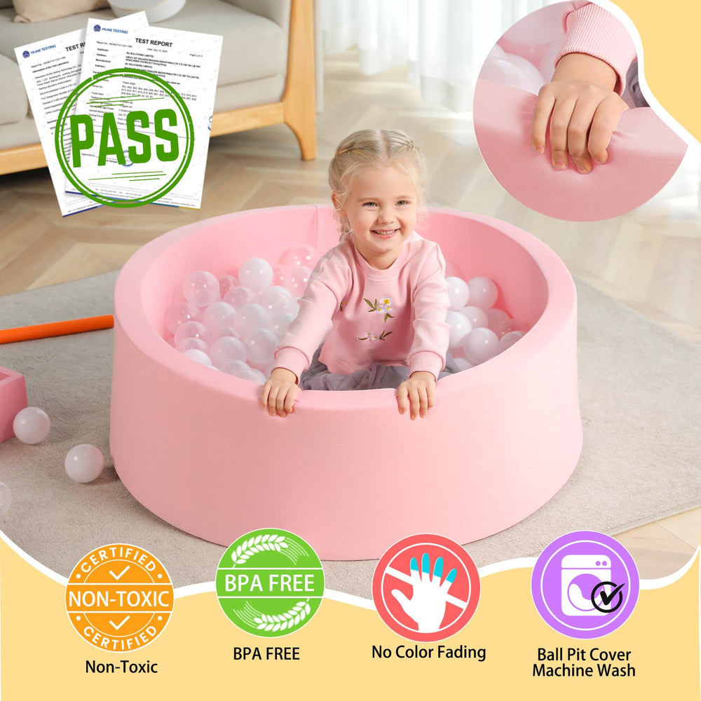 TrendBOX memory foam sponge ball pit foam closeup highlights plush texture and comfort.