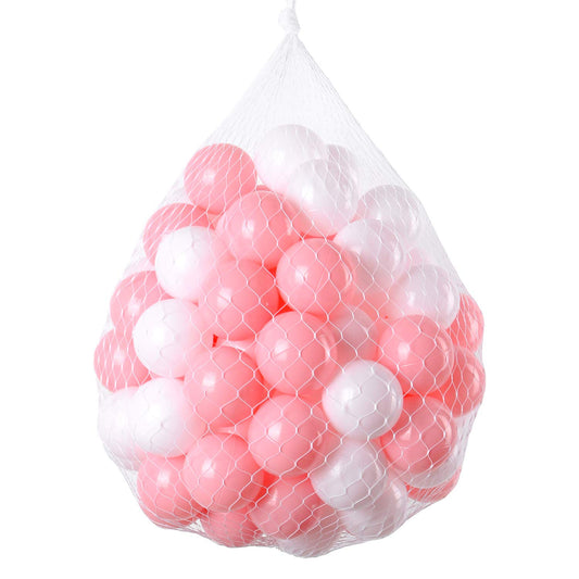 TrendBox ocean balls in pink and white, sized for tiny hands and sensory play.