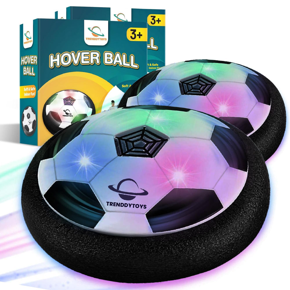 TRENDDYTOYS hover soccer ball foam close-up highlights soft foam shell for safe indoor play