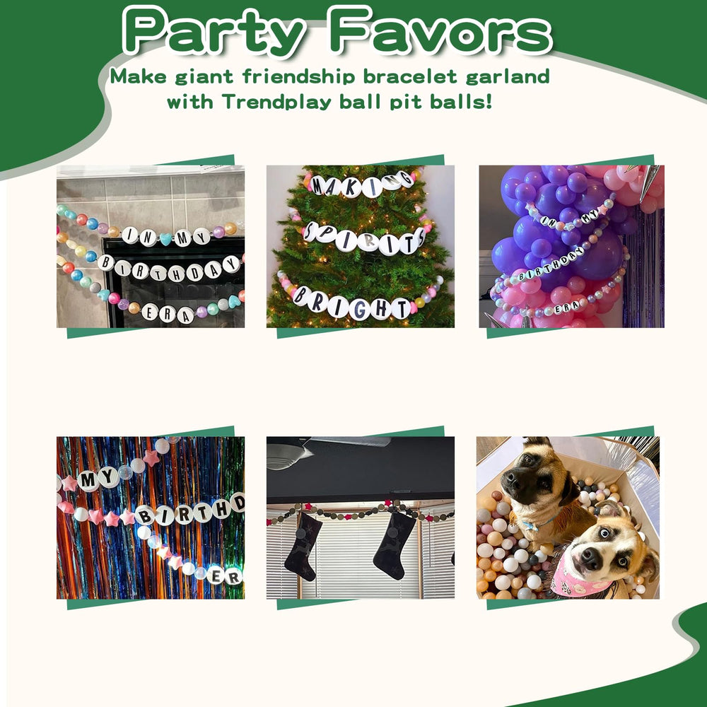 TrendPlay star ball pit balls green arranged for colorful party decoration ideas