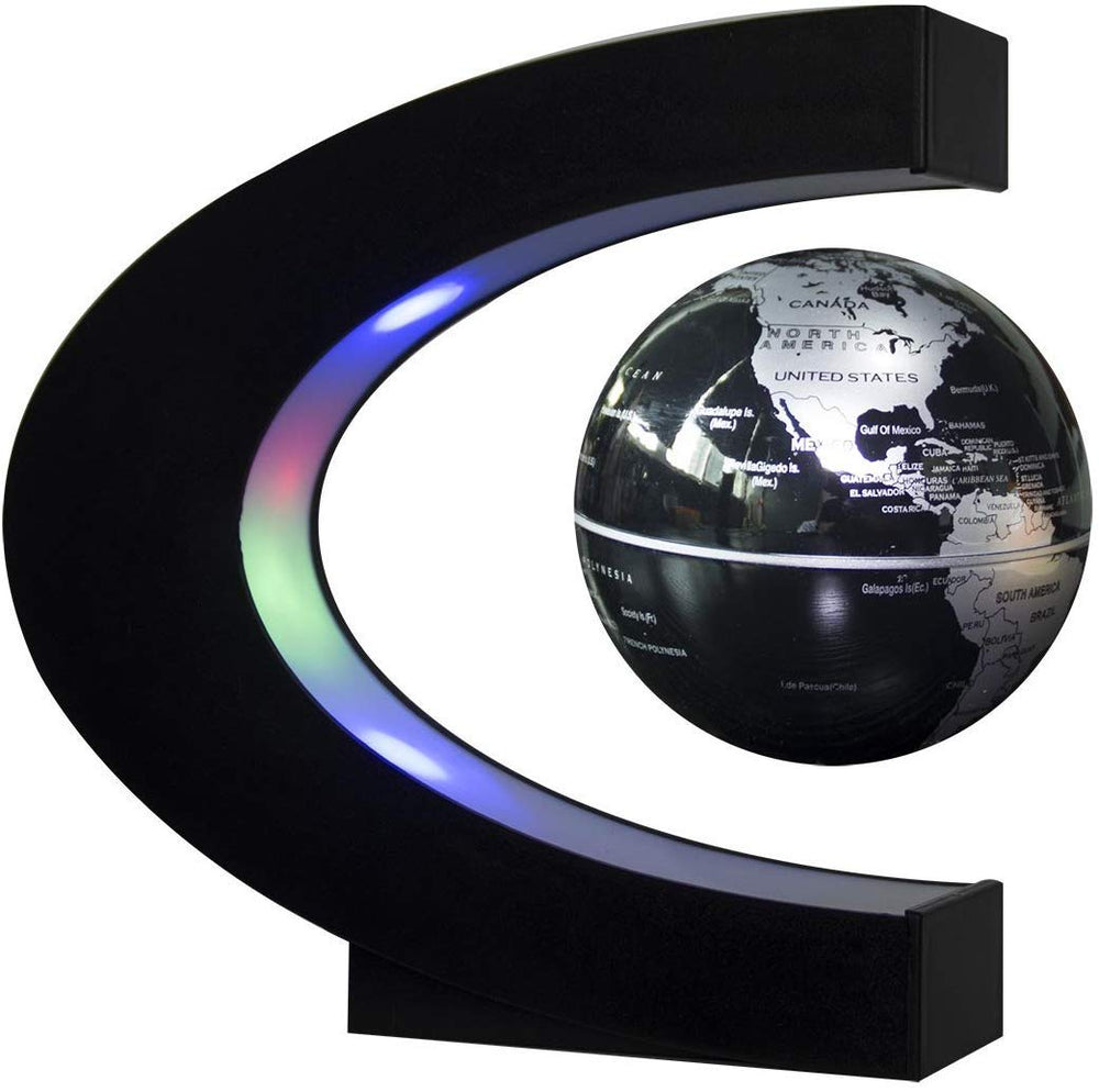 Trenzsary floating globe with LED lights adds modern desk ambiance