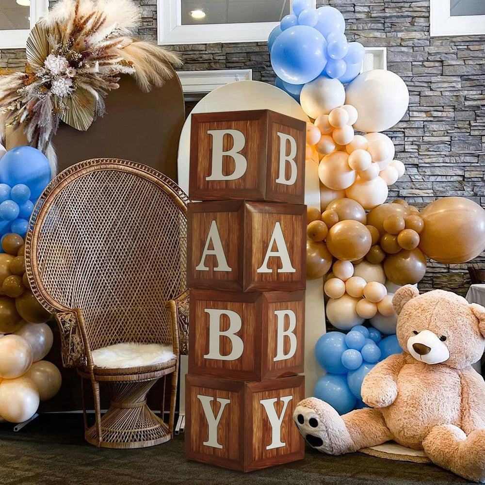 TREWAVE baby letters block backdrop featuring BABY for themed photos