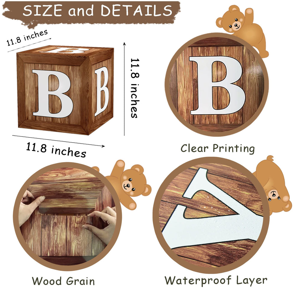 TREWAVE neutral woodgrain backdrop for versatile gender reveal decor