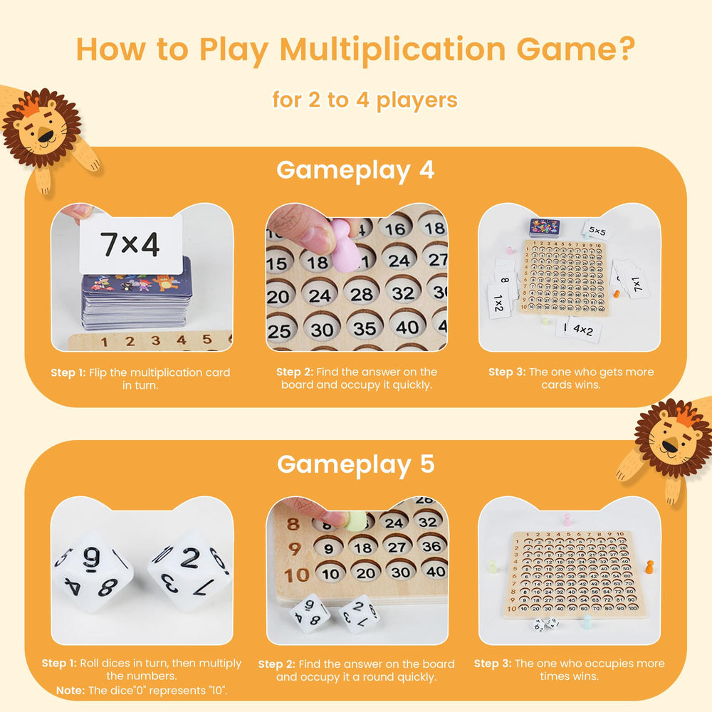 TRIOSEA multiplication cards colorful to boost engagement and memory