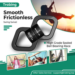 Trobing 360-degree rotator provides effortless hanging accessory for aerial yoga and hammocks.