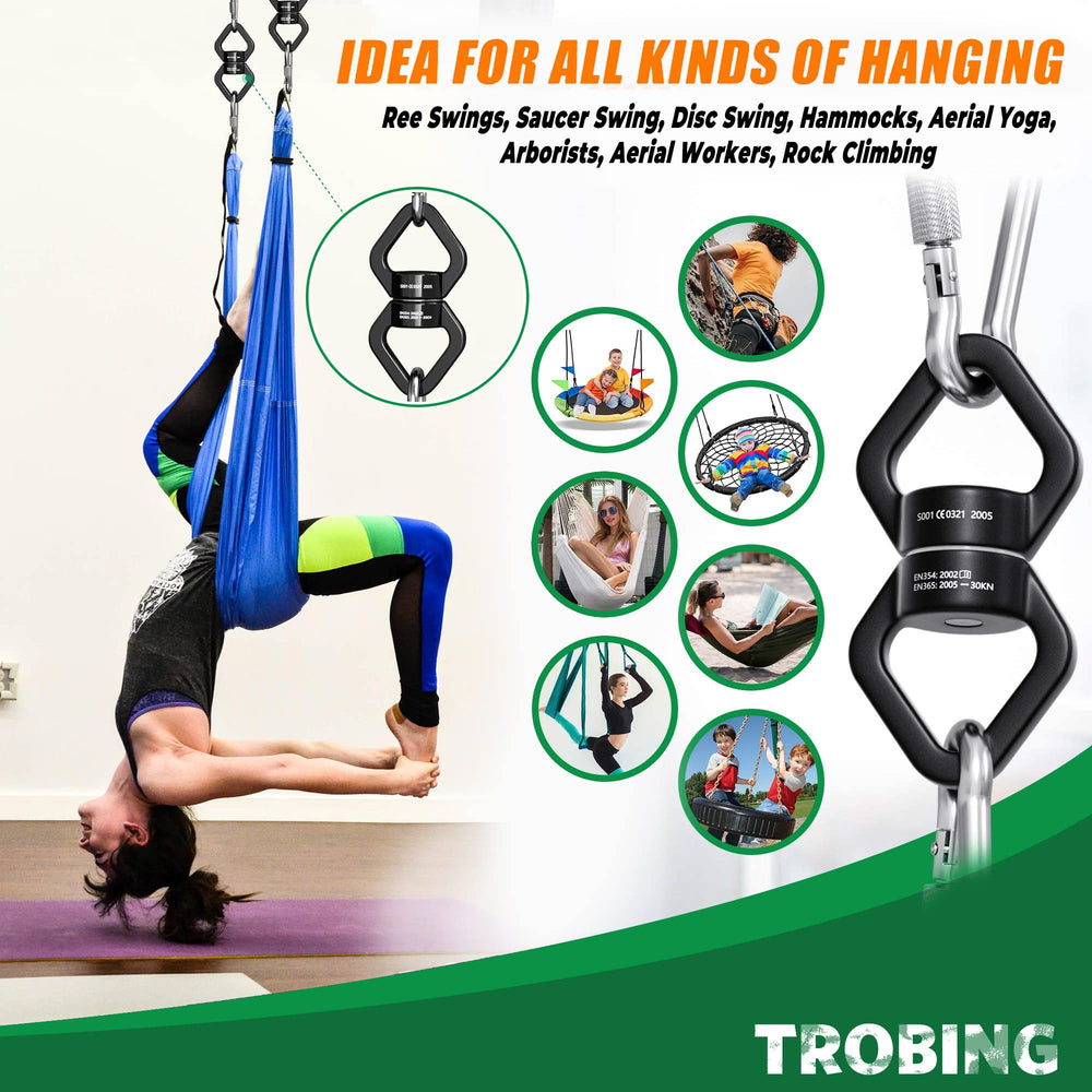 Trobing tree-swing setup ensures stable, twist-free outdoor play space.