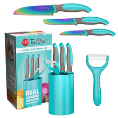 TruChef 5-piece kids knife set with rounded tips for safe at-home learning