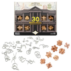 True Genius Museum Collection Gift Set box with 30 puzzles for solo problem-solving.