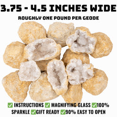 TruEnergy Break Your Own Geodes Kit crystal interiors sparkle as light hits each facet.