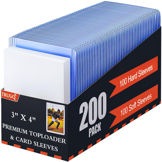TRUGQ 200-card sleeves toploads front view showing clear protection